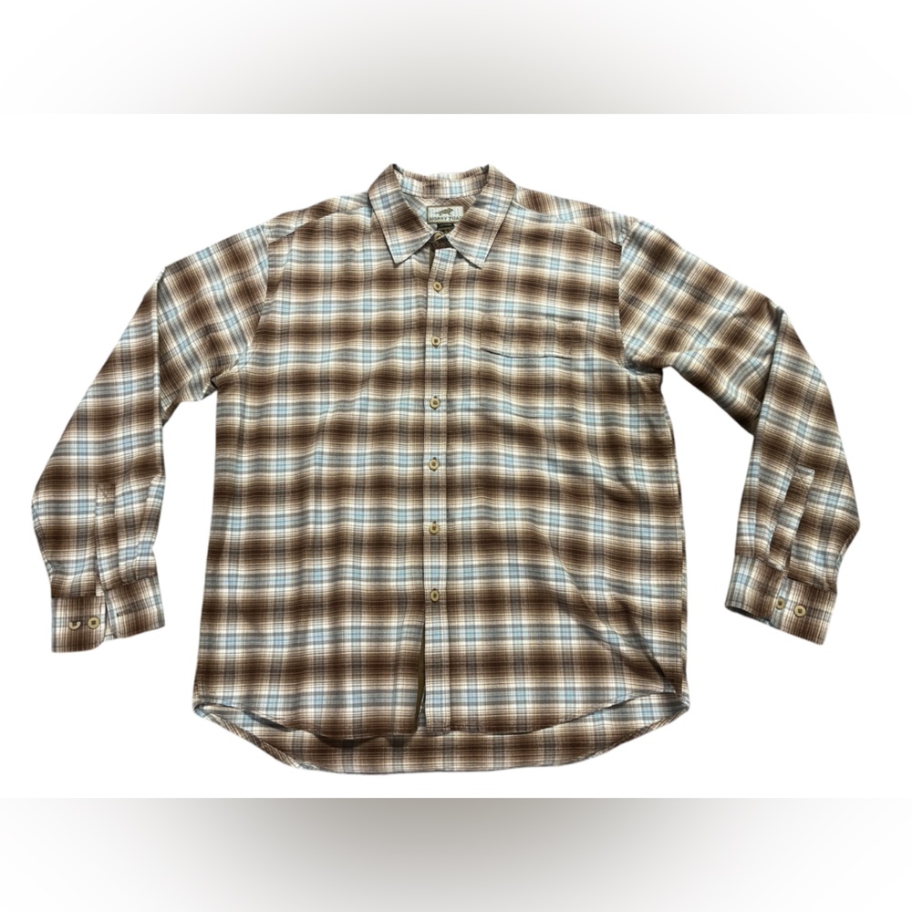 Horny toad button down 100% cotton plaid shirt
